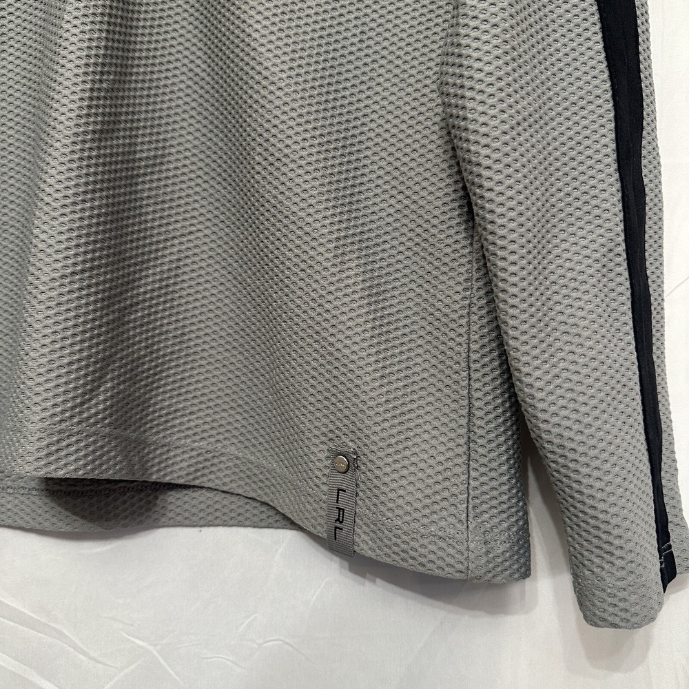 LRL Lauren Active Ralph Lauren Women's Sz Medium Gray Waffle 1/4 Zip Pullover - Picture 2 of 5